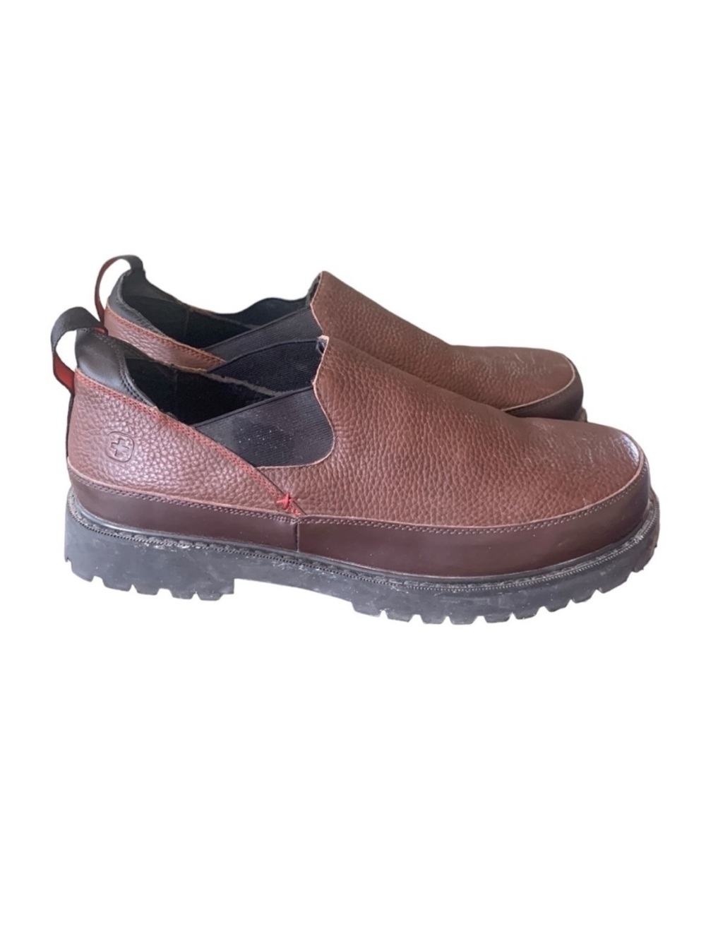 SwissGear Brown Leather Slip On Loafer Comfort Low Top Size 11